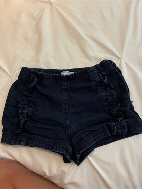 Jacadi Navy Ruffle-Trim Cotton Shorts